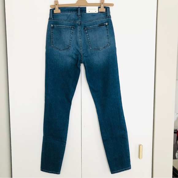 7 for all mankind the high waist skinny jeans blue 28 - Picture 7 of 10